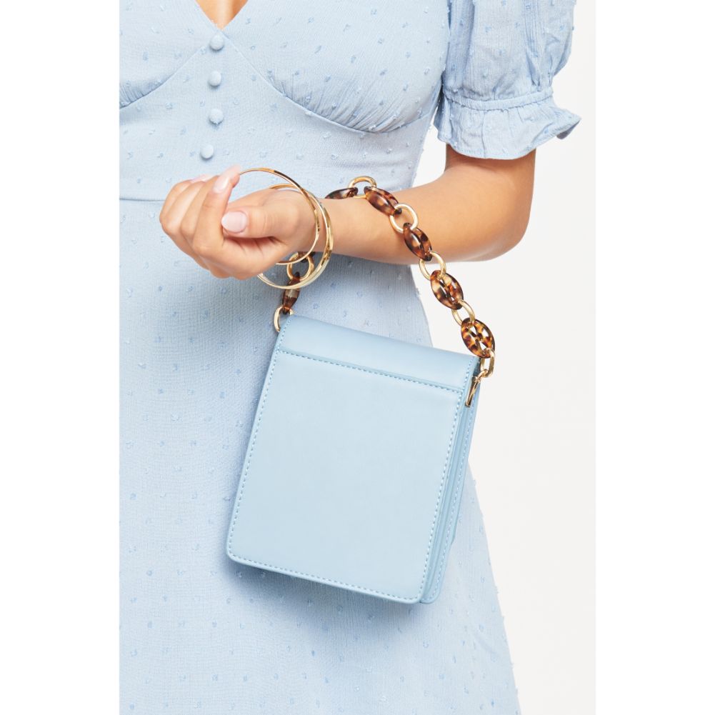 Woman wearing Powder Blue Urban Expressions Bobbie Crossbody 840611169945 View 3 | Powder Blue