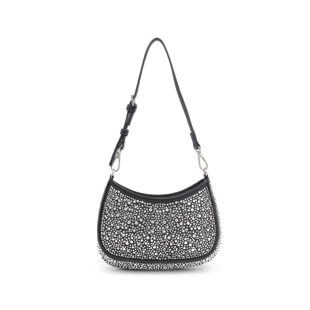 Woman wearing Black Silver Urban Expressions Fantasia Evening Bag 840611106025 View 5 | Black Silver