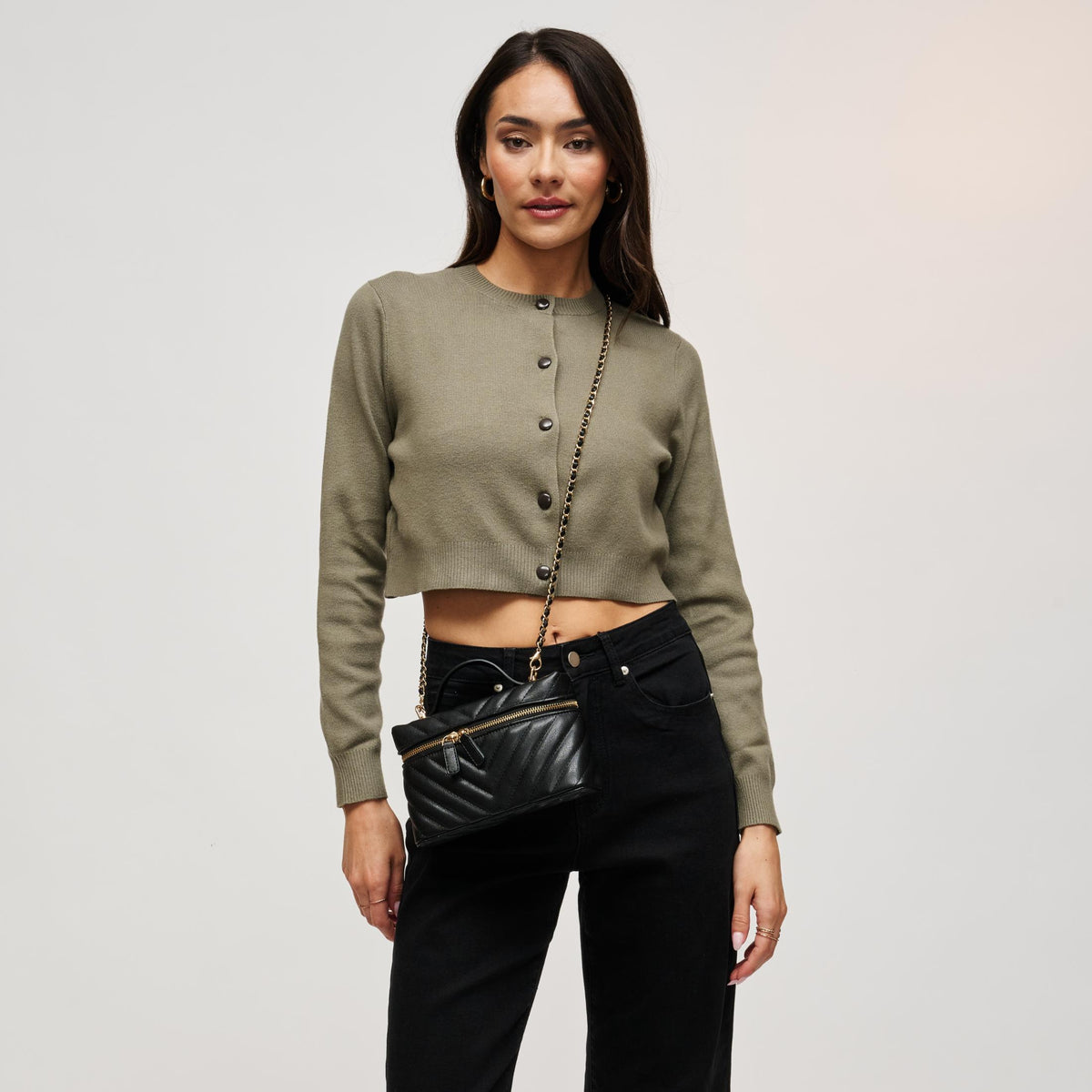 Woman wearing Black Urban Expressions Sella Crossbody 840504214950 View 1 | Black