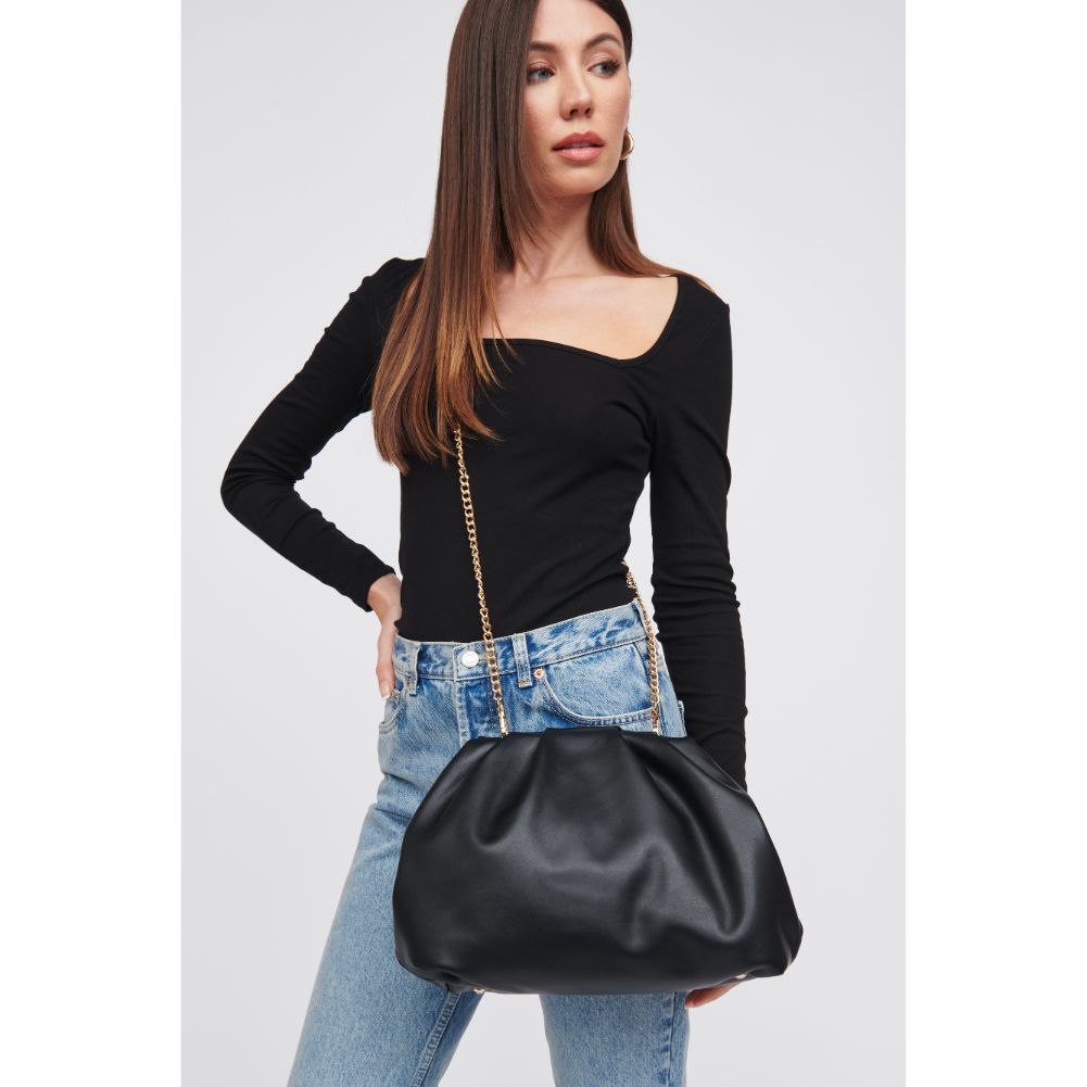 Woman wearing Black Urban Expressions Yasmina Clutch 818209016285 View 1 | Black