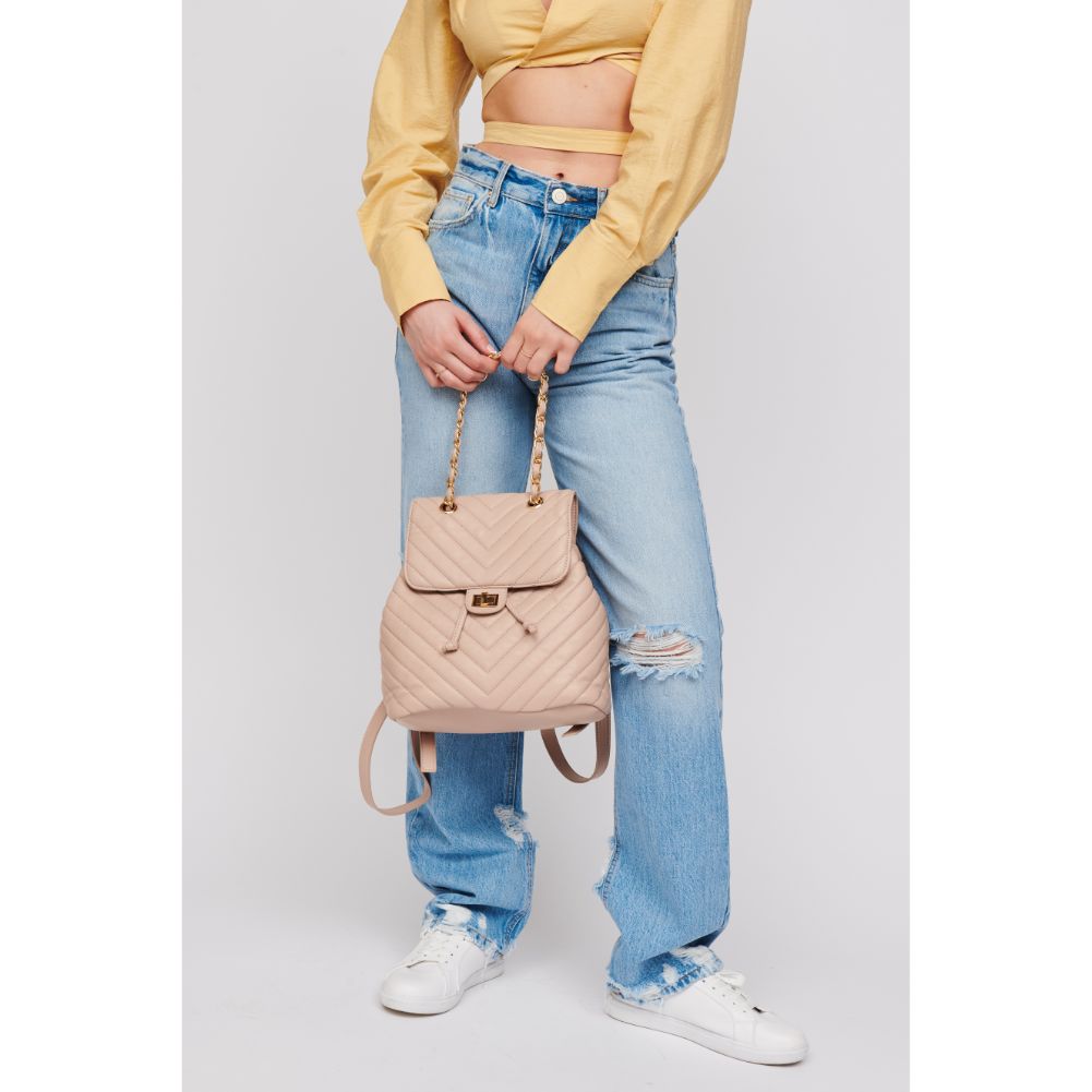 Woman wearing Nude Urban Expressions Yessenia Backpack 818209013710 View 4 | Nude