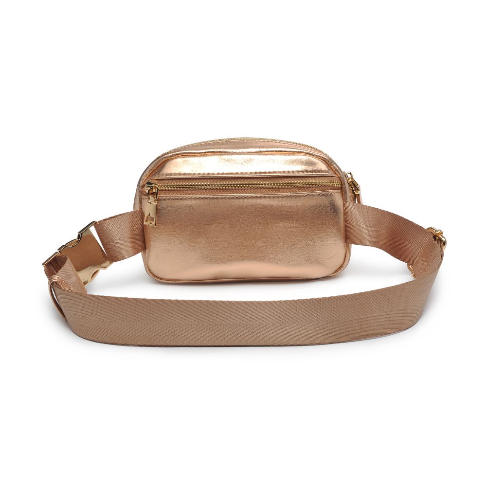 Woman wearing Gold Urban Expressions Santi Belt Bag 840611190406 View 7 | Gold