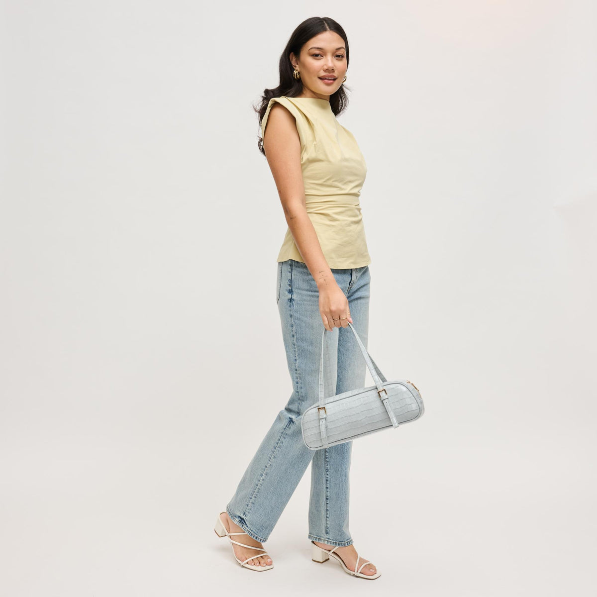 Woman wearing Blue Urban Expressions Athena Shoulder Bag 840504206207 View 3 | Blue