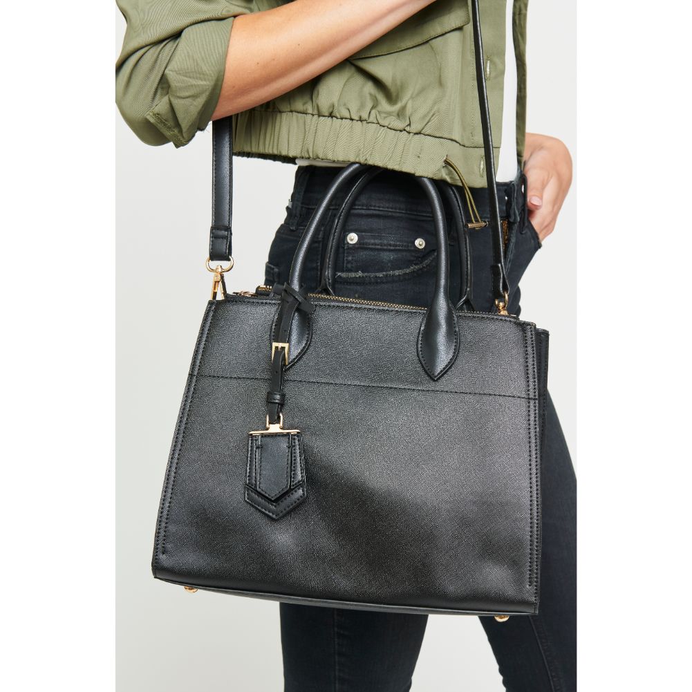 Woman wearing Black Urban Expressions Cooper Satchel NA-840611153548 View 2 | Black