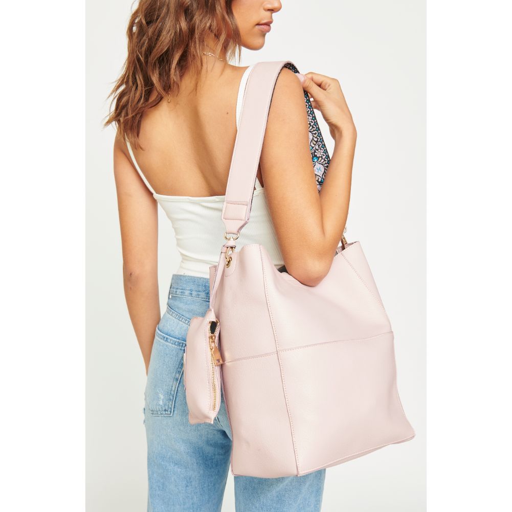 Woman wearing Blush Urban Expressions Colombia Hobo NA-840611127303 View 1 | Blush