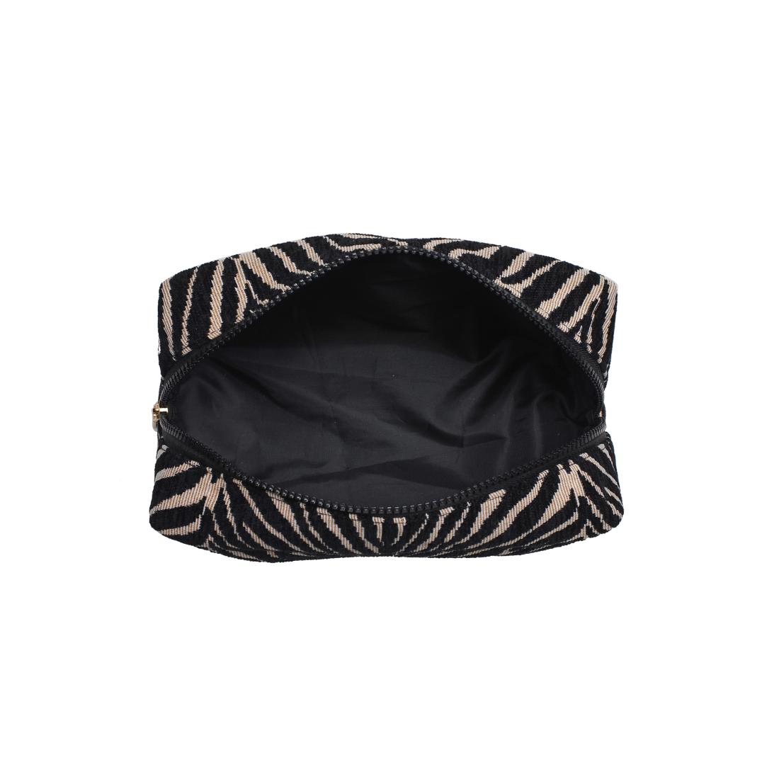 Urban Essentials Zebrini Cosmetic & Travel Organizer Pouch 840611197825 View 8 | Natural Black