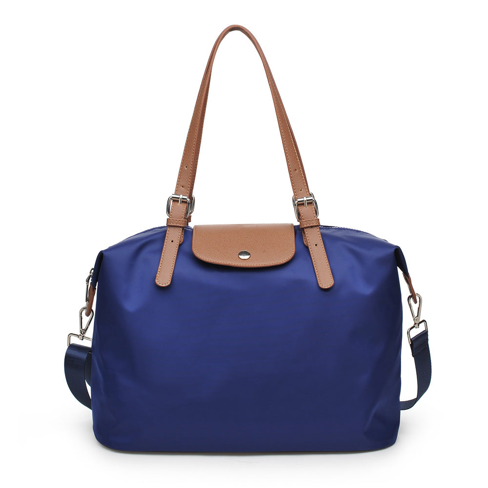 Woman wearing Navy Urban Expressions Justine Satchel NA-840611157539 View 5 | Navy