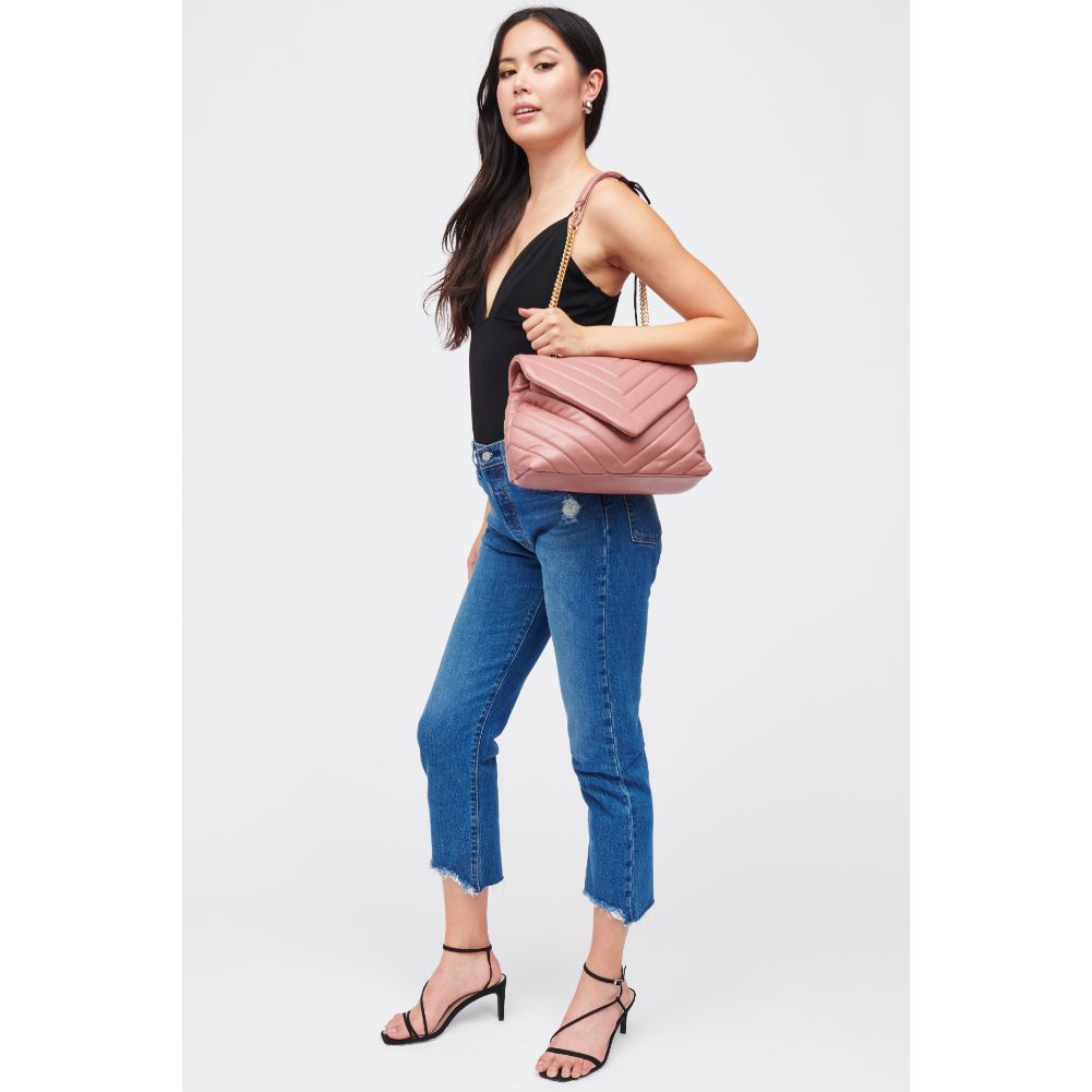 Woman wearing Mauve Urban Expressions Ivy Crossbody 840611185792 View 3 | Mauve