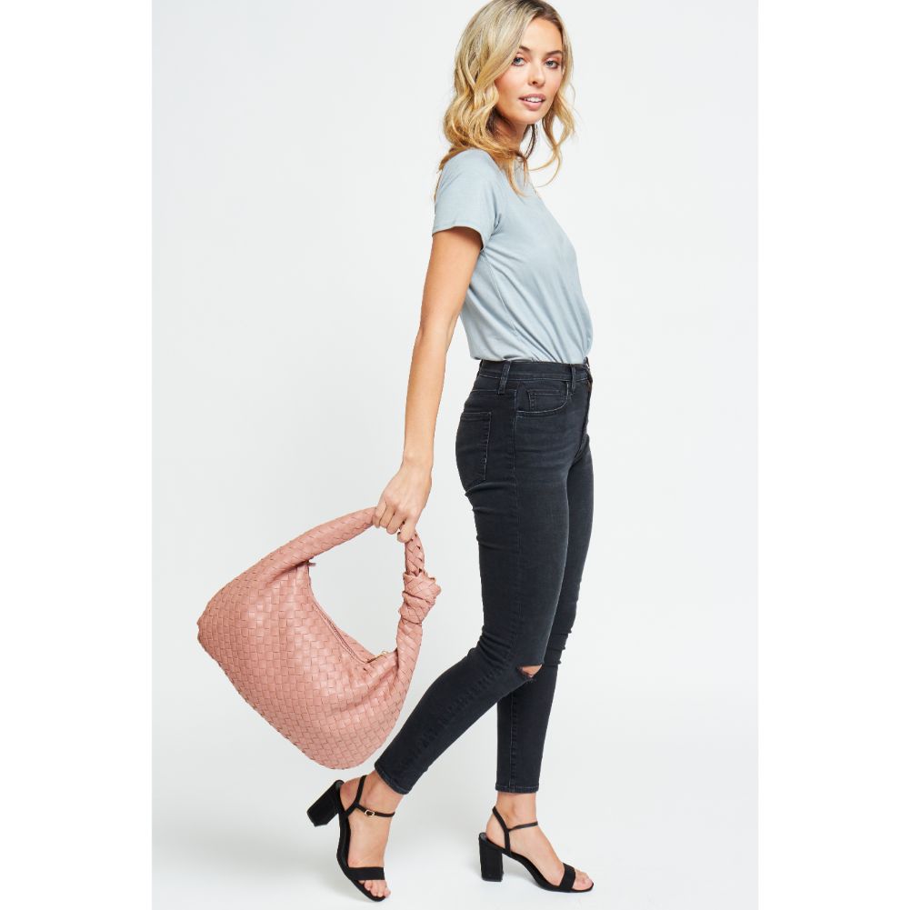 Woman wearing French Rose Urban Expressions Vanessa Hobo 840611179807 View 4 | French Rose