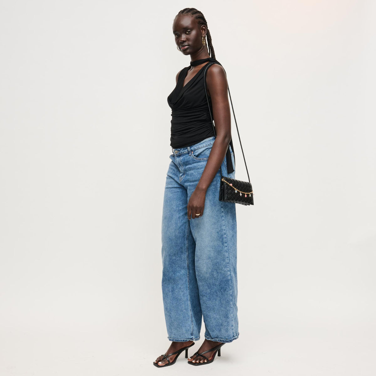 Woman wearing Black Urban Expressions Aubrey Crossbody 840504205613 View 2 | Black