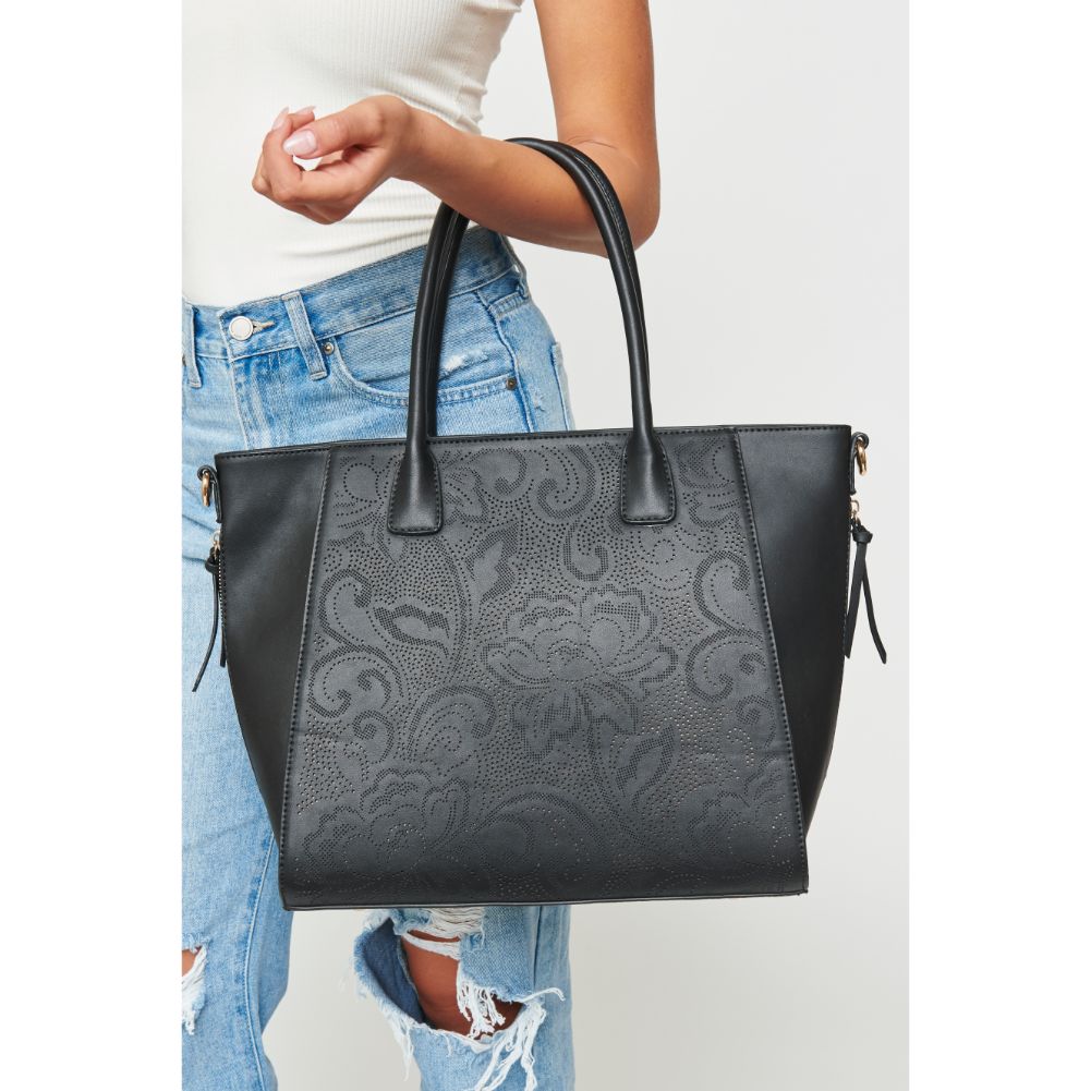 Woman wearing Black Urban Expressions Primrose Tote NA-840611158789 View 3 | Black