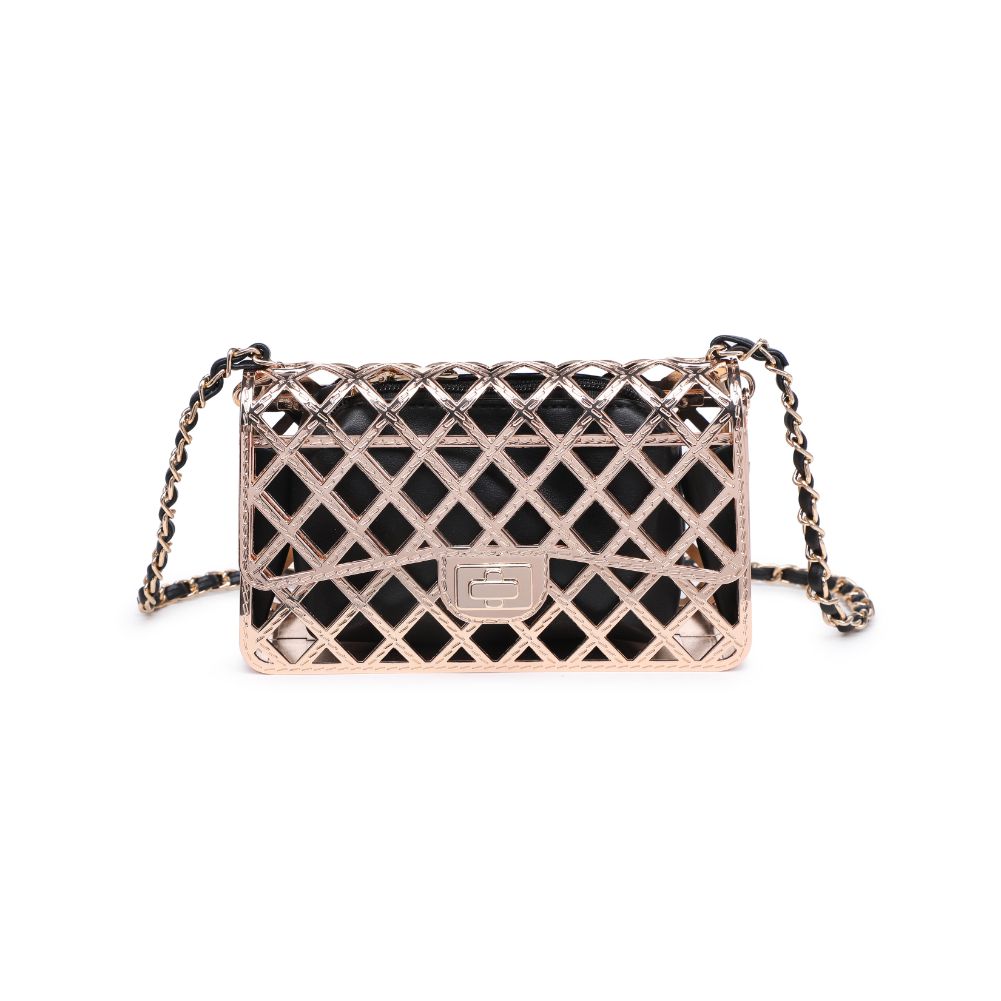Woman wearing Gold Urban Expressions Georgina Evening Bag 840611114587 View 5 | Gold