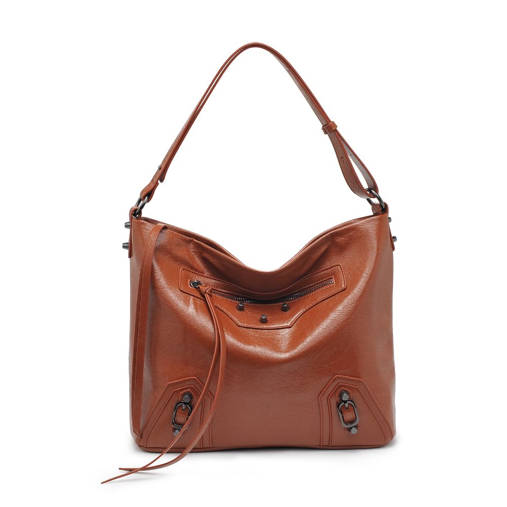 Woman wearing Tan Urban Expressions Yolonda Hobo 840611105677 View 5 | Tan