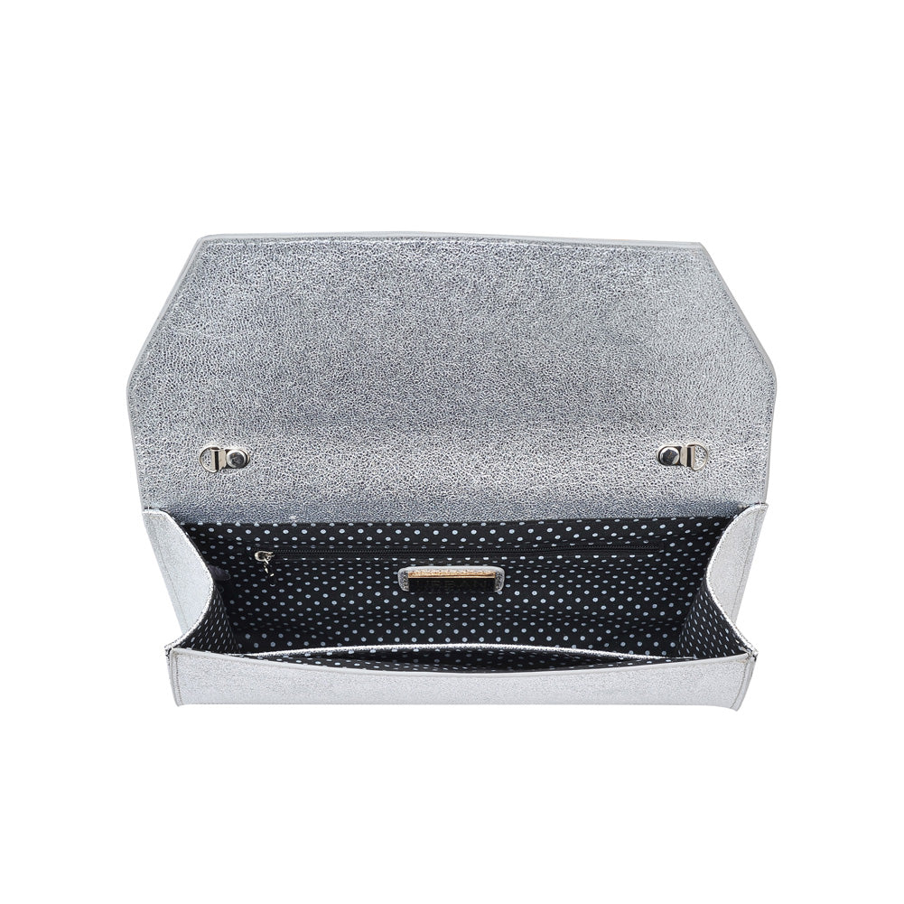 Product Image of Urban Expressions Electra Metallic Clutch NA-840611145727 View 4 | Silver