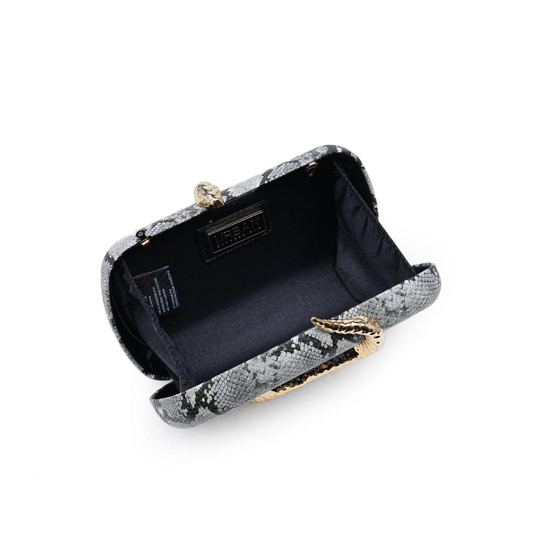Urban Expressions Reputation-Snake Evening Bag 840504213007 View 4 | Black White