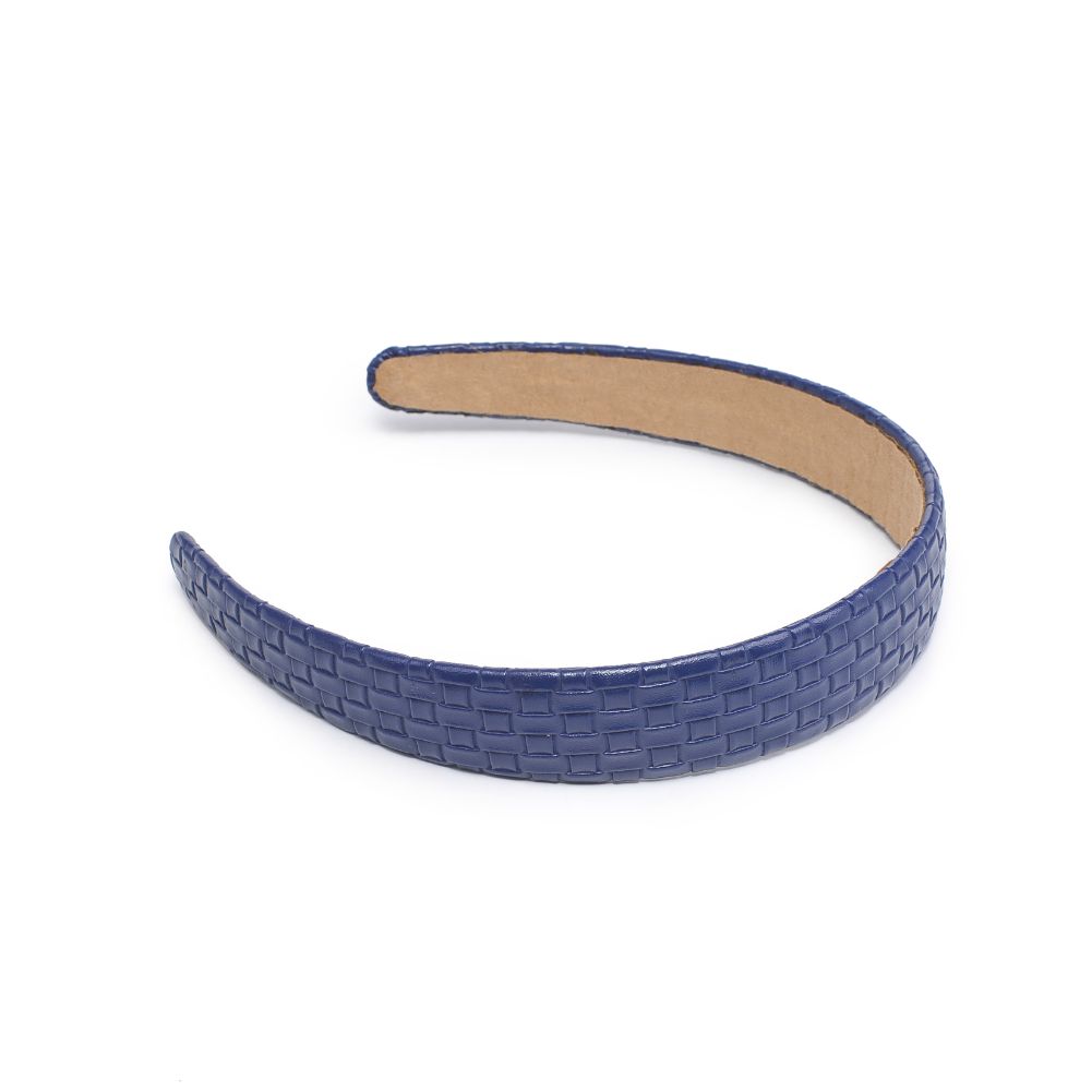 Product Image of Urban Expressions Embossed Woven Vegan Leather Headband Headband 818209014236 View 1 | Navy