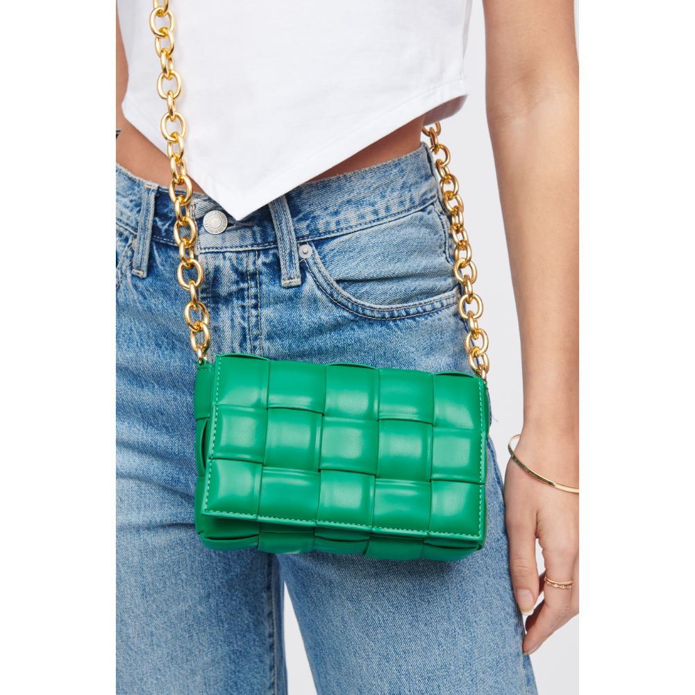 Woman wearing Kelly Green Urban Expressions Holden Crossbody 818209018302 View 1 | Kelly Green
