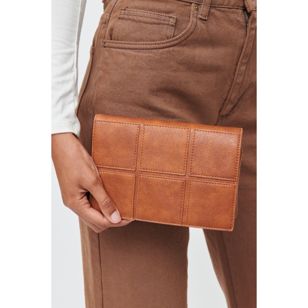 Woman wearing Cognac Urban Expressions Raelynn Crossbody 840611104007 View 4 | Cognac