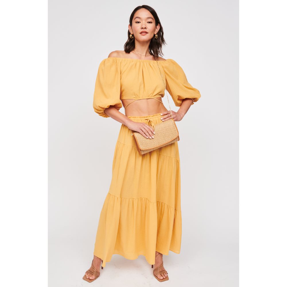 Woman wearing Tan Urban Expressions Imogen Clutch 840611101822 View 2 | Tan