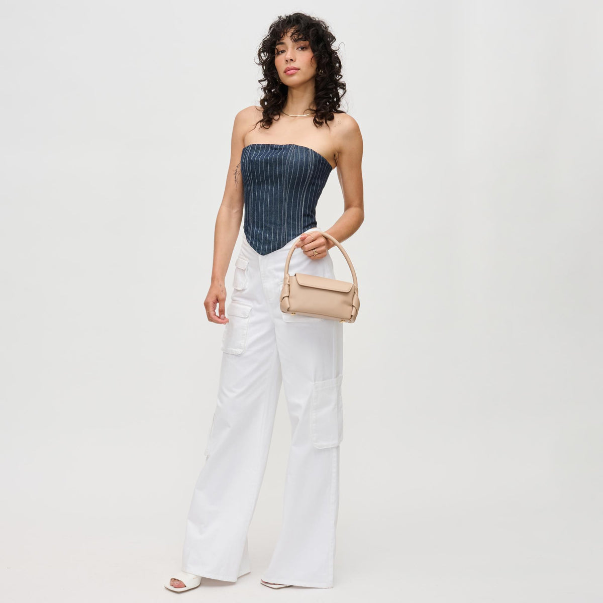 Woman wearing Natural Urban Expressions Devin Crossbody 840611192066 View 2 | Natural