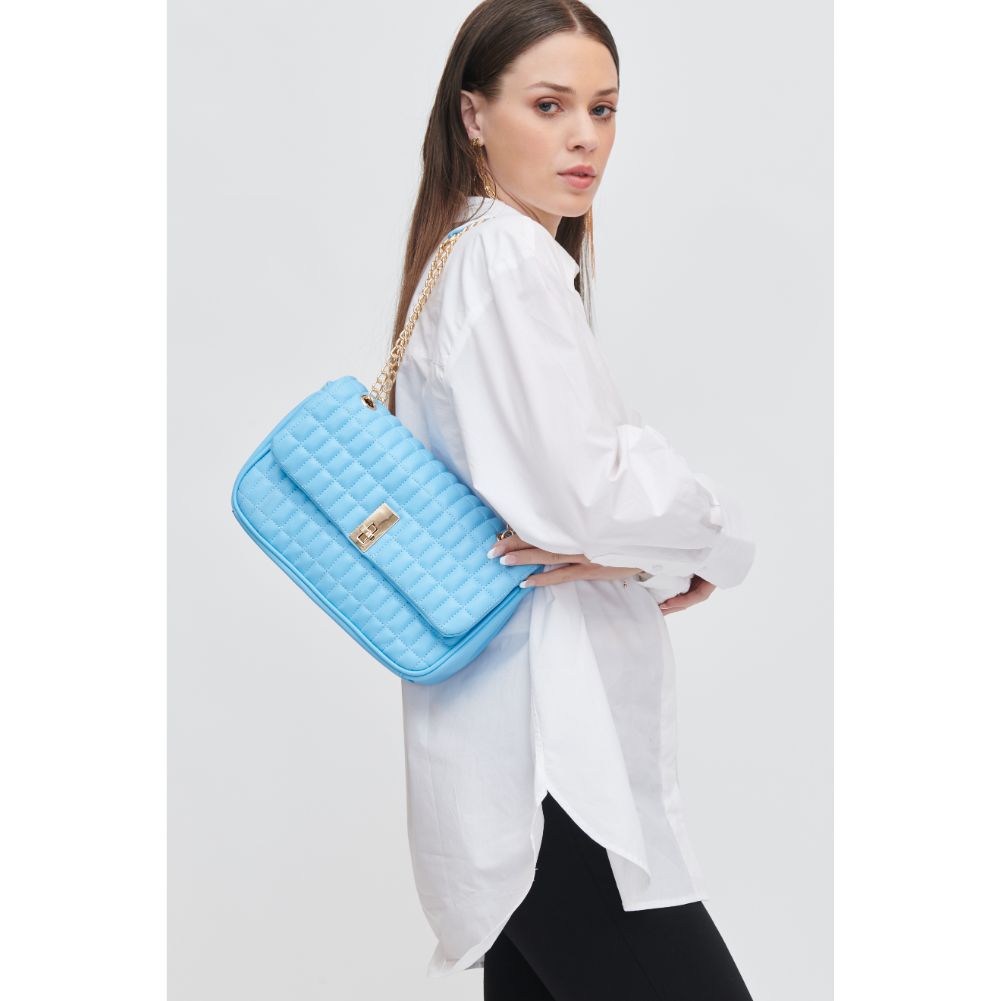 Woman wearing Sky Blue Urban Expressions Farah Crossbody 840611107138 View 2 | Sky Blue