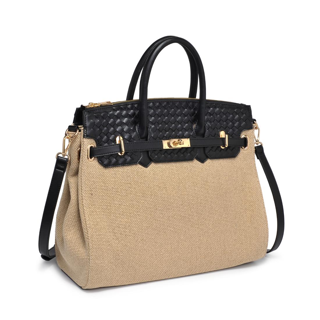 Product Image of Urban Expressions Bertha Satchel 840611133823 View 6 | Natural Black