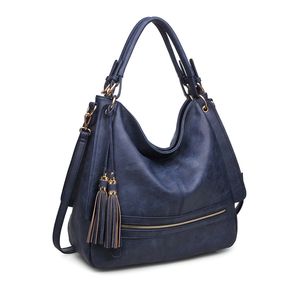 Product Image of Urban Expressions Finley Pebble Satchel NA-840611155290 View 2 | Navy