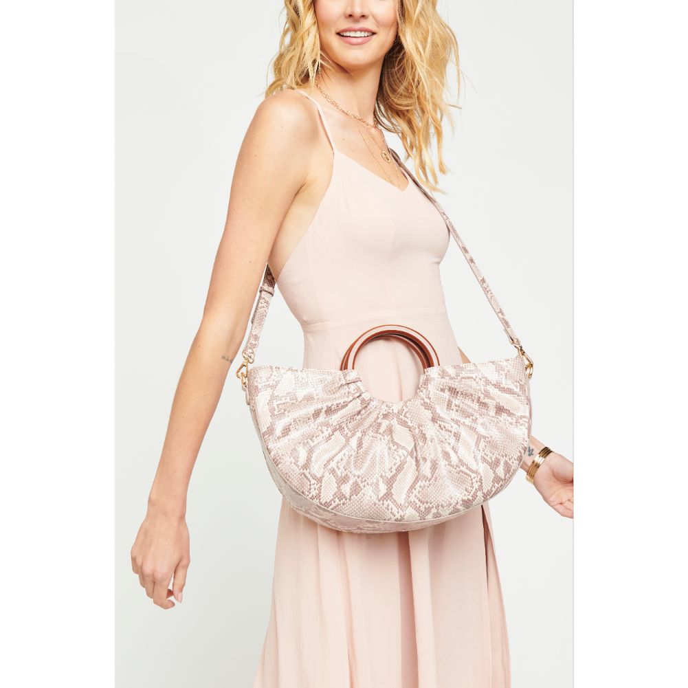 Woman wearing Nude Urban Expressions Moon Satchel 840611172679 View 1 | Nude