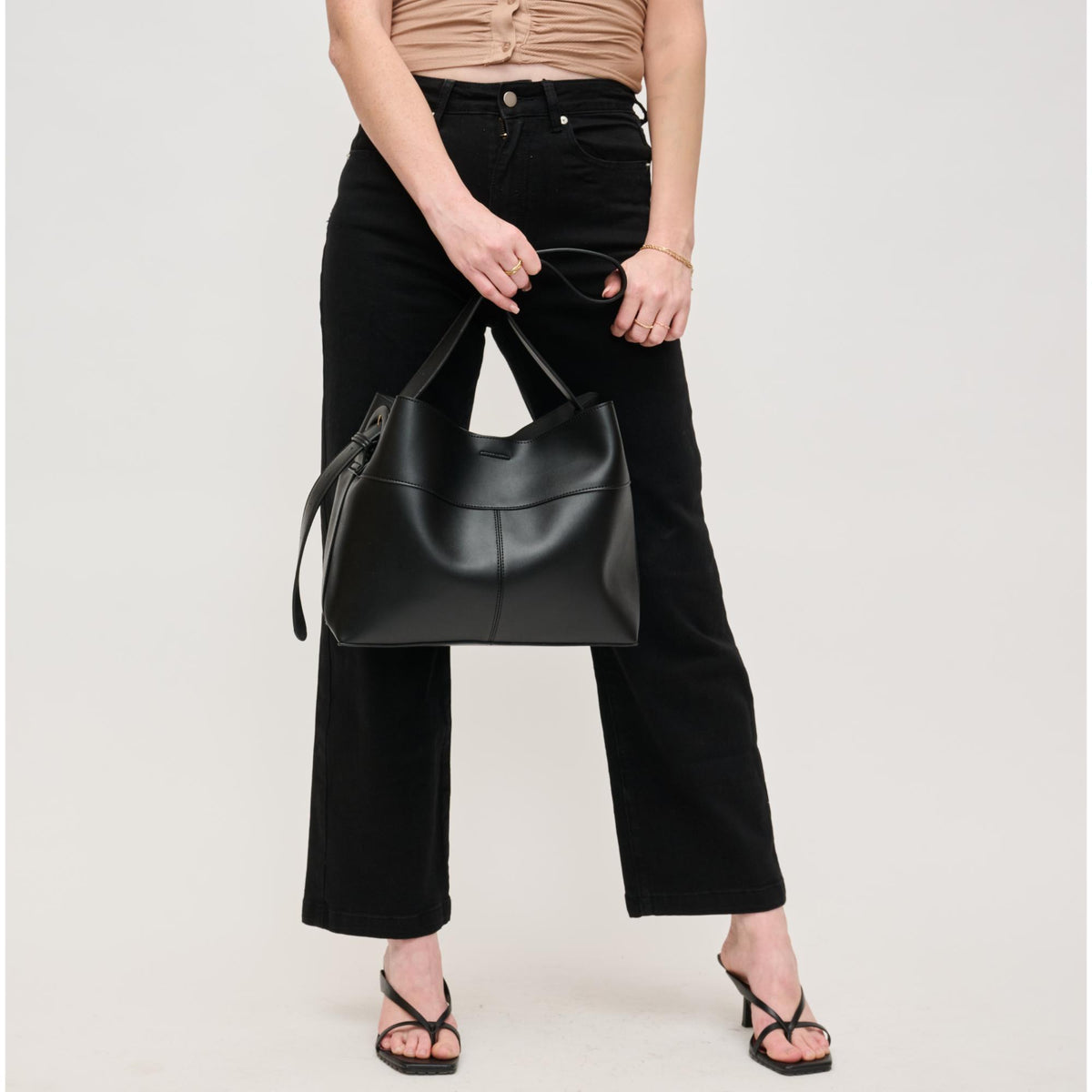 Woman wearing Black Urban Expressions Rory Tote 840611152855 View 3 | Black
