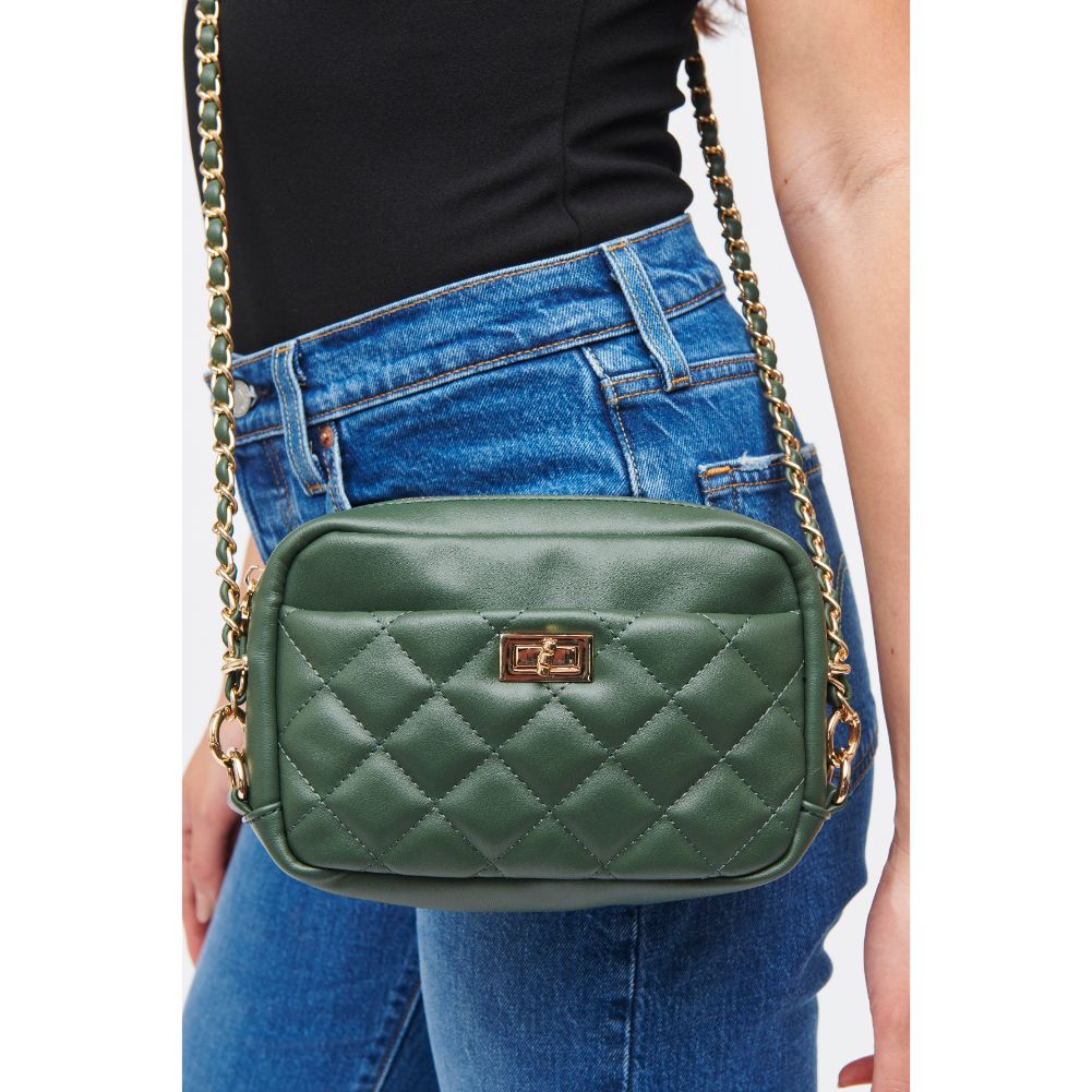 Woman wearing Hunter Green Urban Expressions Heidi Crossbody 840611185051 View 2 | Hunter Green