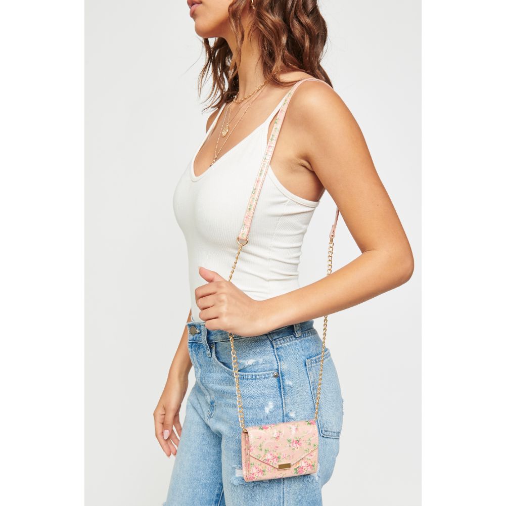 Woman wearing Pink Urban Expressions Jasmine - Floral Mini Bag 840611181237 View 1 | Pink
