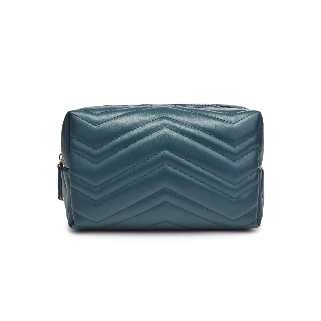 Urban Essentials Chic Stitch Cosmetic & Travel Organizer Pouch 840611197177 View 5 | Emerald