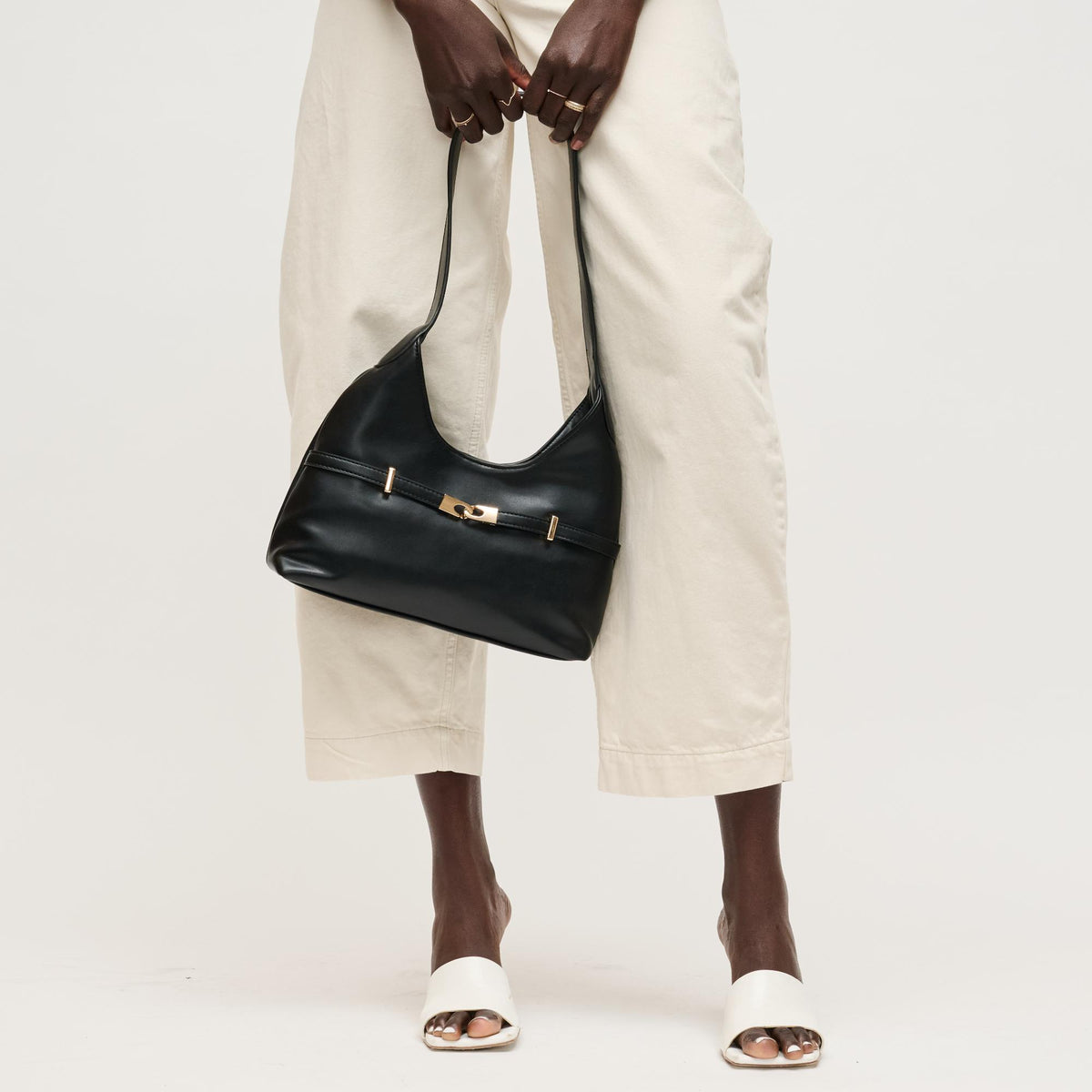 Woman wearing Black Urban Expressions Camila Shoulder Bag 840504205835 View 4 | Black