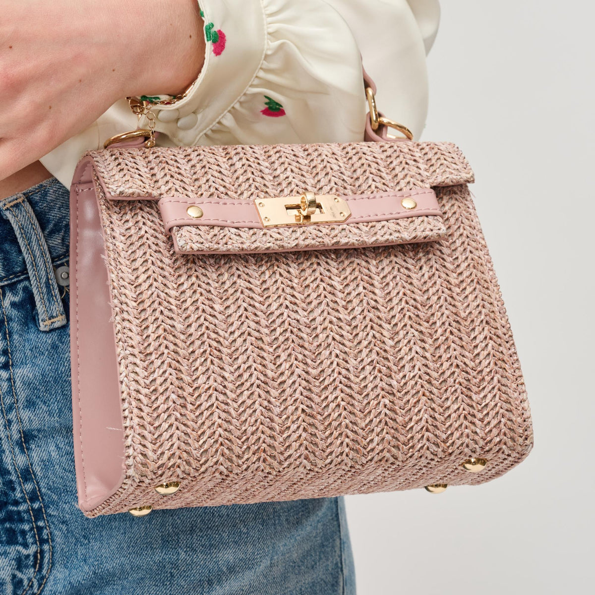 Woman wearing Blush Urban Expressions Violet Crossbody 840611126108 View 4 | Blush