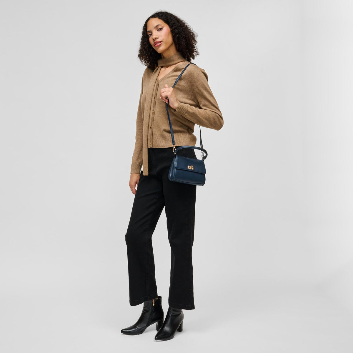 Woman wearing Navy Urban Expressions Estee Crossbody 840504214820 View 4 | Navy