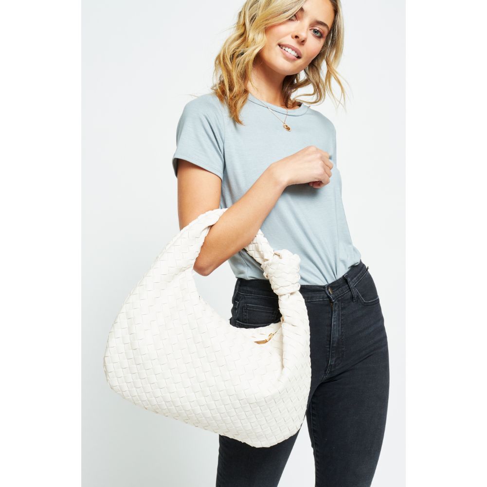 Woman wearing Ivory Urban Expressions Vanessa Hobo 840611179814 View 4 | Ivory