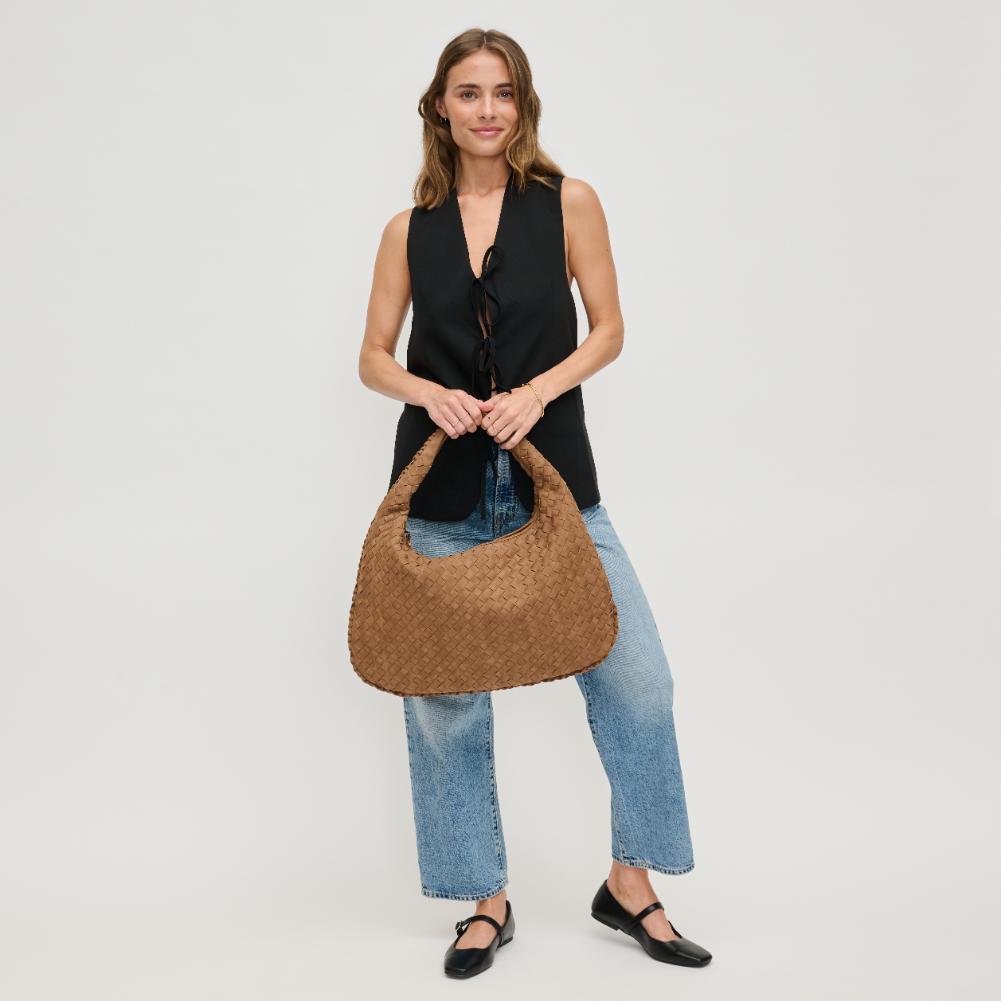 Woman wearing Nutmeg Urban Expressions Victoria Hobo 840611140852 View 3 | Nutmeg