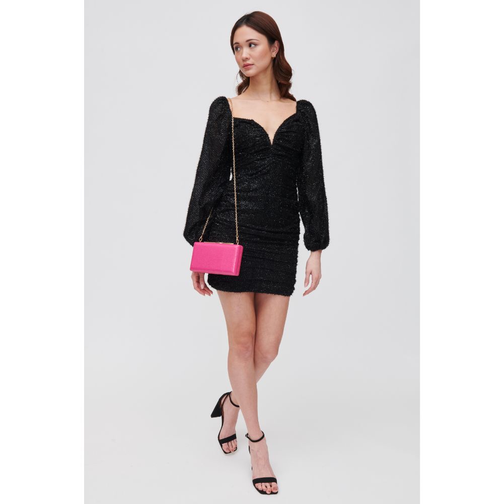 Woman wearing Bubblegum Urban Expressions Thalia Evening Bag 840611118691 View 3 | Bubblegum