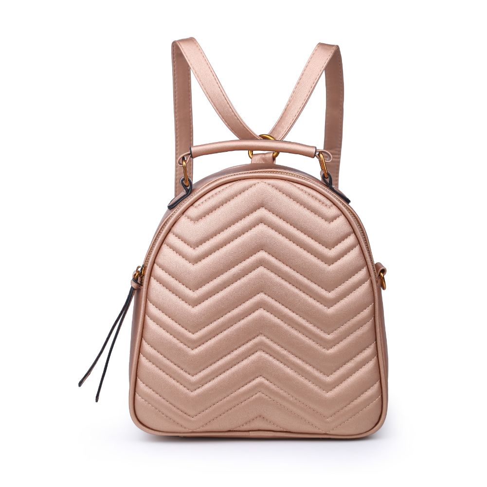 Product Image of Urban Expressions Cameron V Stitch Single Zip Backpack 840611168542 View 1 | Rose Gold