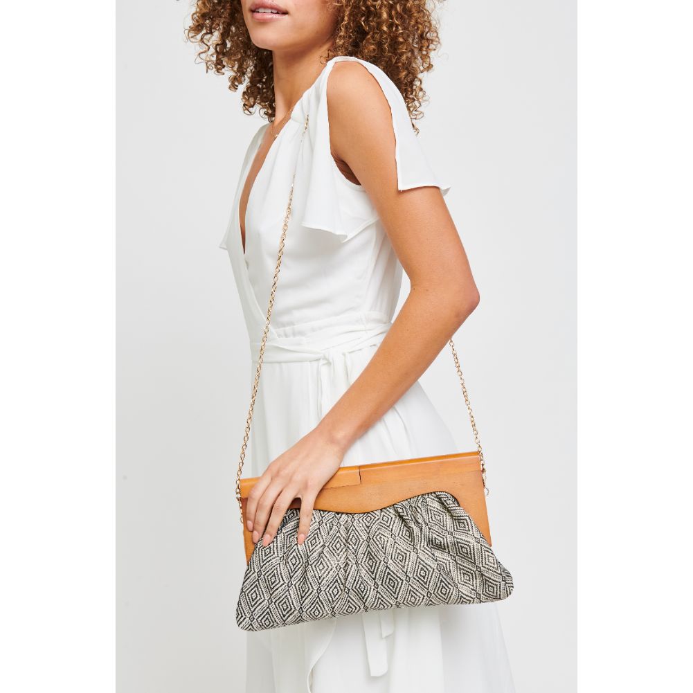 Woman wearing Black Urban Expressions Calypso Clutch 840611182159 View 1 | Black