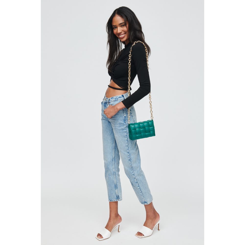 Woman wearing Emerald Urban Expressions Holden Crossbody 818209017497 View 4 | Emerald