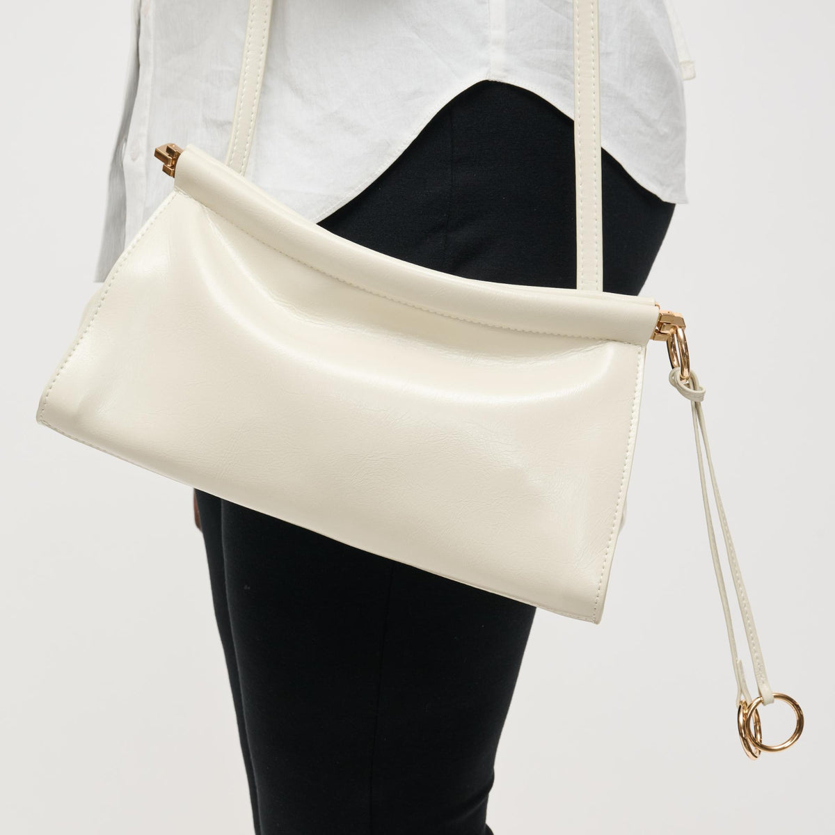 Woman wearing Bone Urban Expressions Elowyn Crossbody 840504208027 View 1 | Bone