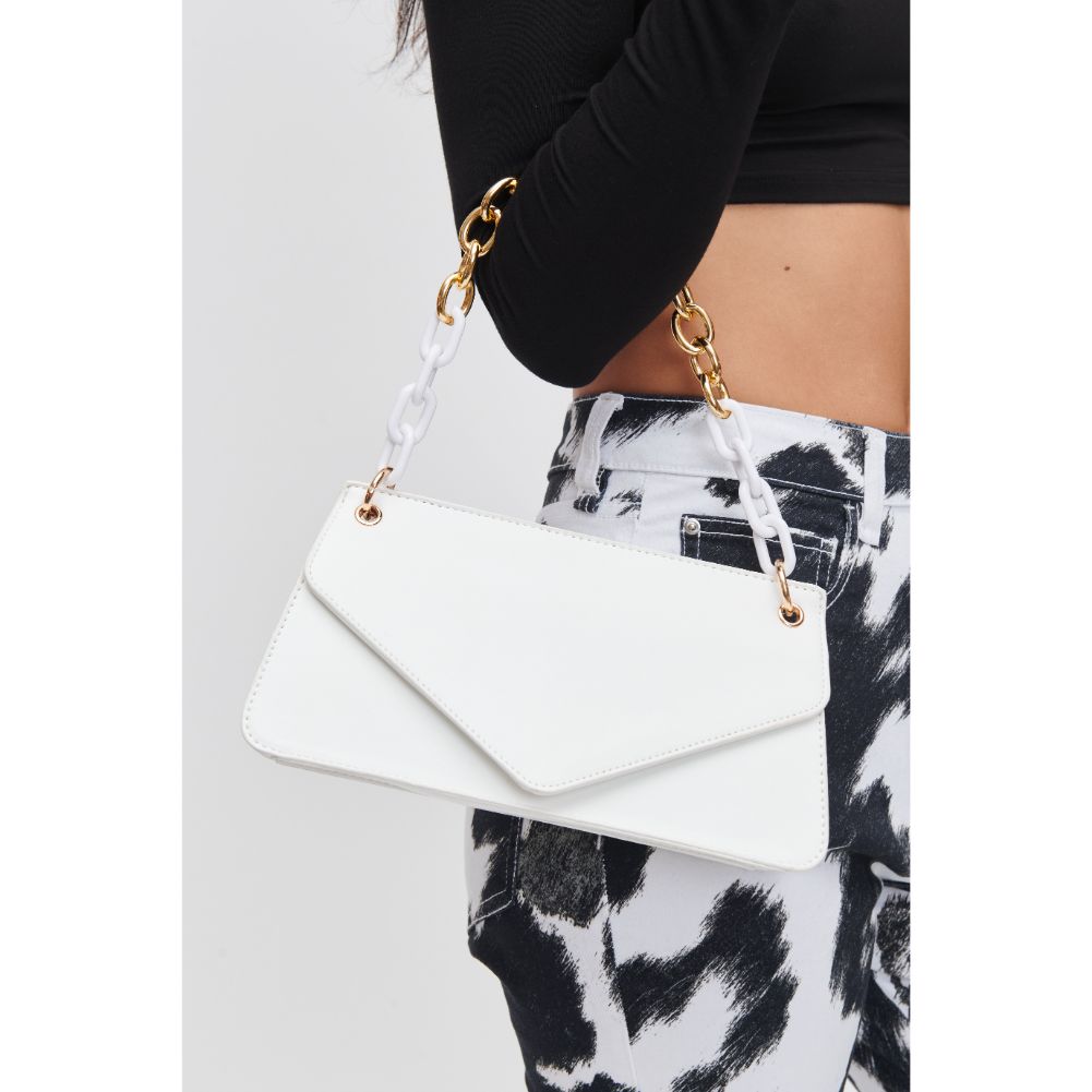 Woman wearing White Urban Expressions Lisette Crossbody 840611118264 View 4 | White