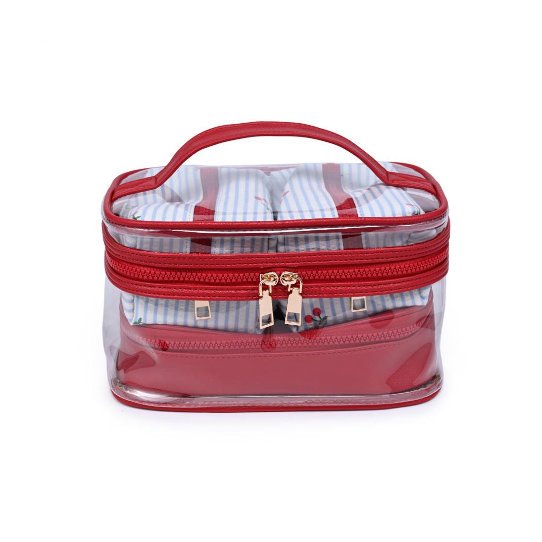 Urban Essentials Cherry Lane - 4 Piece Train Case Set 840504215759 View 5 | Blue Cherry