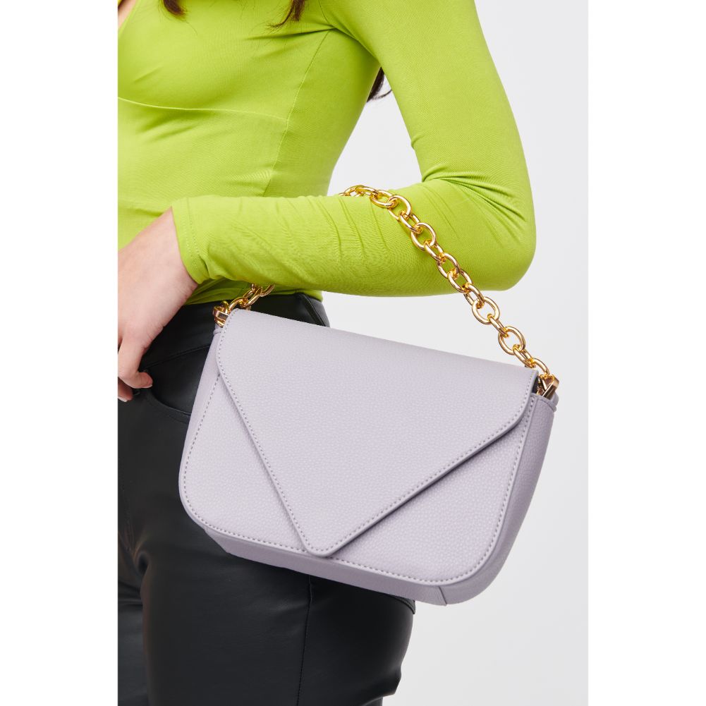 Woman wearing Lavender Urban Expressions Rosamund Crossbody 818209019408 View 4 | Lavender