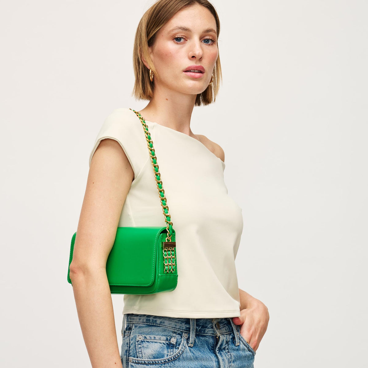 Woman wearing Green Urban Expressions Julia Crossbody 840611157171 View 2 | Green