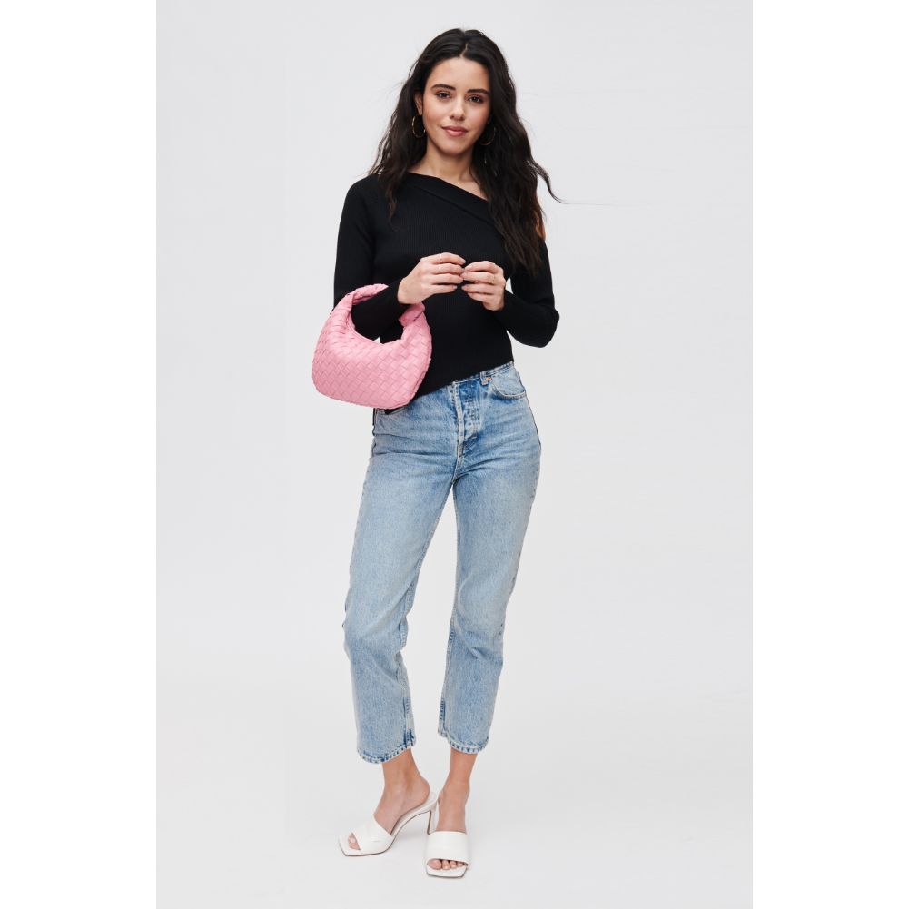 Woman wearing Bubblegum Urban Expressions Tracy - Woven Clutch 840611107831 View 3 | Bubblegum