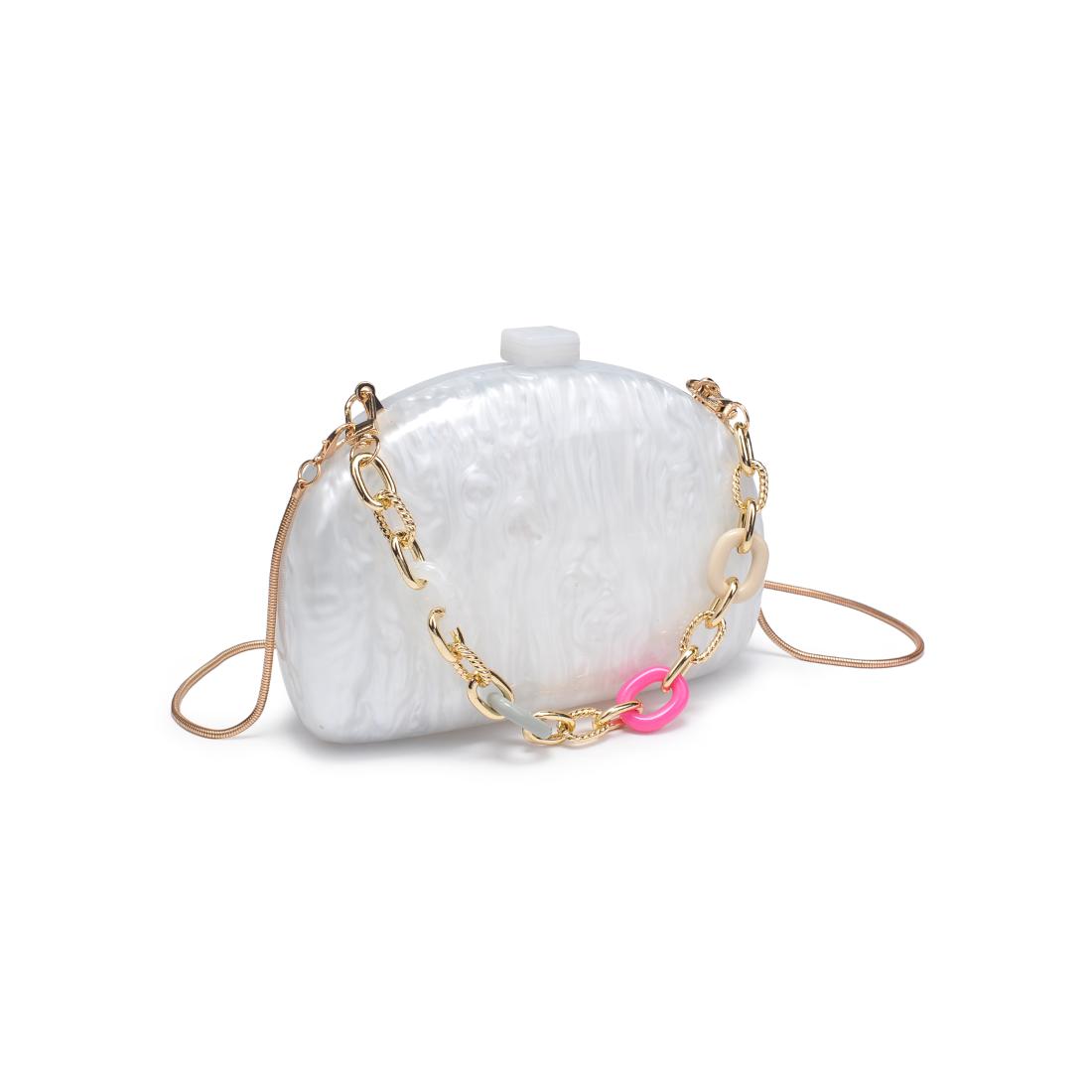 Woman wearing Ivory Urban Expressions Morgan Evening Bag 840611151490 View 6 | Ivory