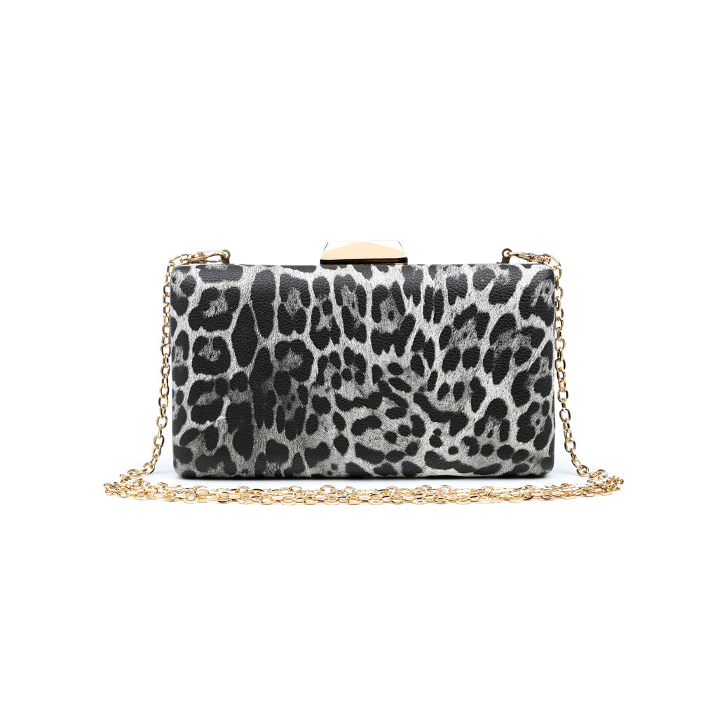 Product Image of Urban Expressions Flora Leopard Evening Bag NA-840611162267 View 1 | Black Leopard
