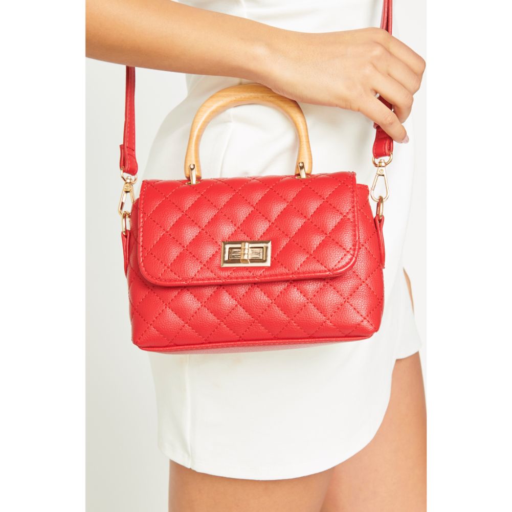 Woman wearing Red Urban Expressions Madeline Crossbody NA-840611158970 View 2 | Red